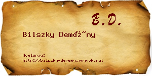 Bilszky Demény névjegykártya